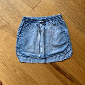 Anthropologie cloth & stone chambray mini skirt, xs
